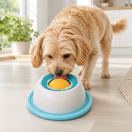 Pet Lick Mat Slow Feeder for Dogs & Cats – Rotating Treat Bowl for Yogurt, Broth & Interactive Feeding
