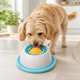 Pet Lick Mat Slow Feeder for Dogs & Cats – Rotating Treat Bowl for Yogurt, Broth & Interactive Feeding