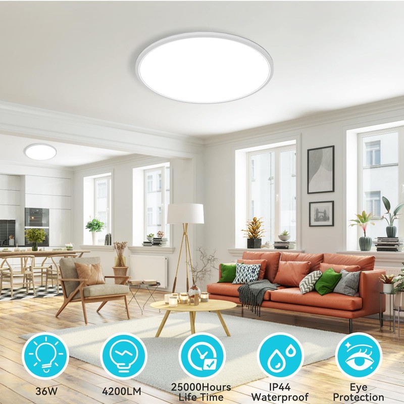 libtit Large LED Ceiling Light 16.5Inch, 4200LM 36W Bright Flush