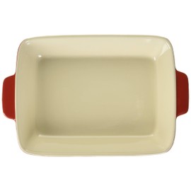 Pearl Metal L-1825 Square Plate, 10.2 x 7.9 inches (26 x 20 cm), Heat Resistant, Red Oven Chef