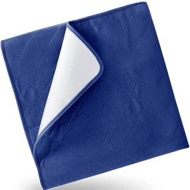 SPRINGSPIRIT 【CHRISTMAS GIFTS】Waterproof Bed Pads Washable Reusable - 4-Layer Incontinence Underpads Pee Chuck Chair Pads with Non-Slip Back for Adults Elderly Kids Toddler Pets - Color: Navy, Size: 34" x 52", Count: 1 Pack