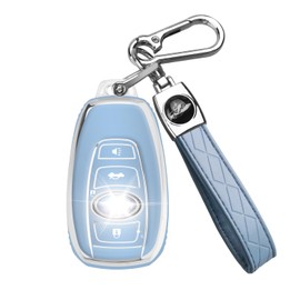 MILD EAST for Subaru Key fob Cover Case with Keychain, TPU Keys Case Shell Protector 4 Buttons fit for Subaru Outback Crosstrek Ascent Impreza Forester WRX BRZ Legacy (Blue)