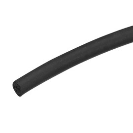 METALLIXITY Sponge Rubber Sealing Strip (11.48Ft x 0.23" W), Round Solid Seal Watertight Weatherstripping - for Home Furniture Boats and Cars, Black