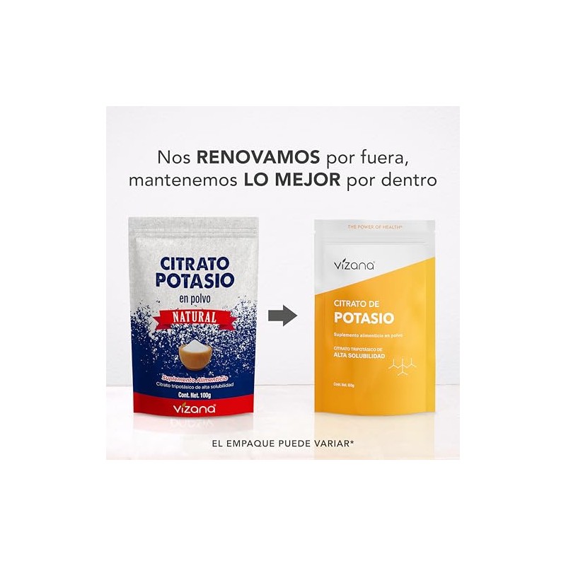 VIZANA NUTRITION | Citrato de Potasio en Polvo (Tripotásico Monohidratado)