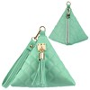 AATACAS Leather Quilted Triangle Wristlet Clutch Purse Handbag - Pyramid