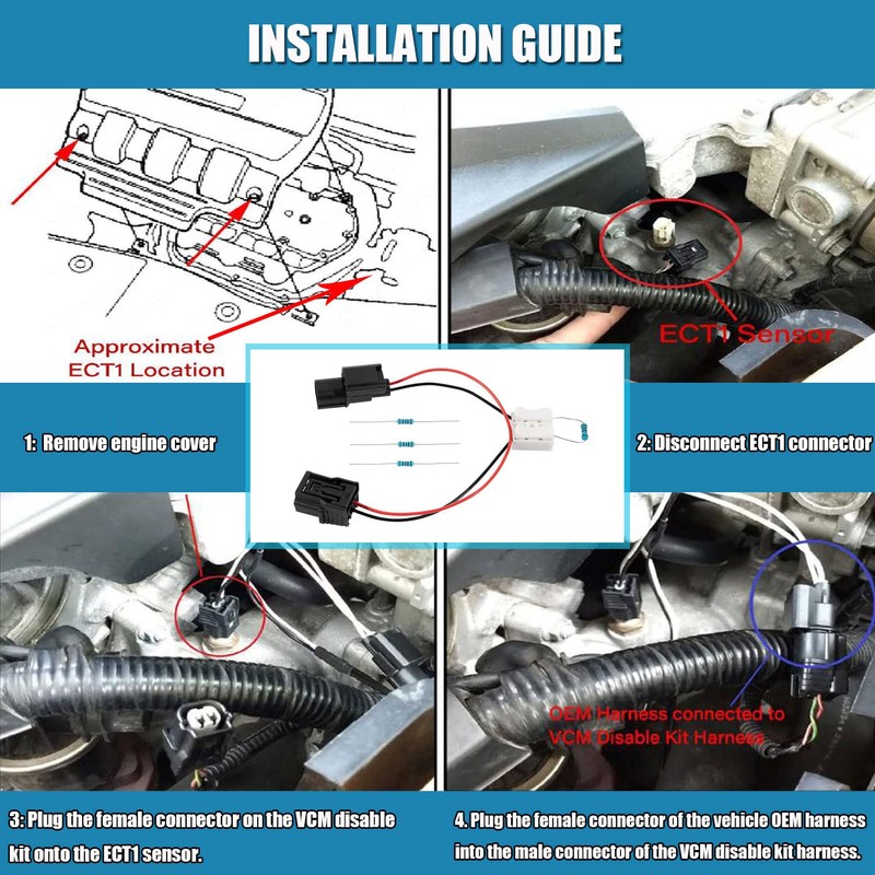 VCM Muzzler Harness Disable Kit Fit for Honda Odyssey Ridgeline