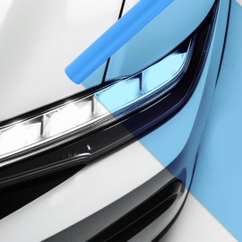 Headlight Tint Vinyl Wrap Film, 12" x 48" Self-Adhesive Tint Protective Film for Headlights, Tail Lights, Fog Lights, UV-Resistant Car Light Colored Vinyl Film (Blue)