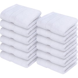 Utopia Towels - Set of 12 face cloths, 30 x 30 cm, 100% cotton washcloths (white)