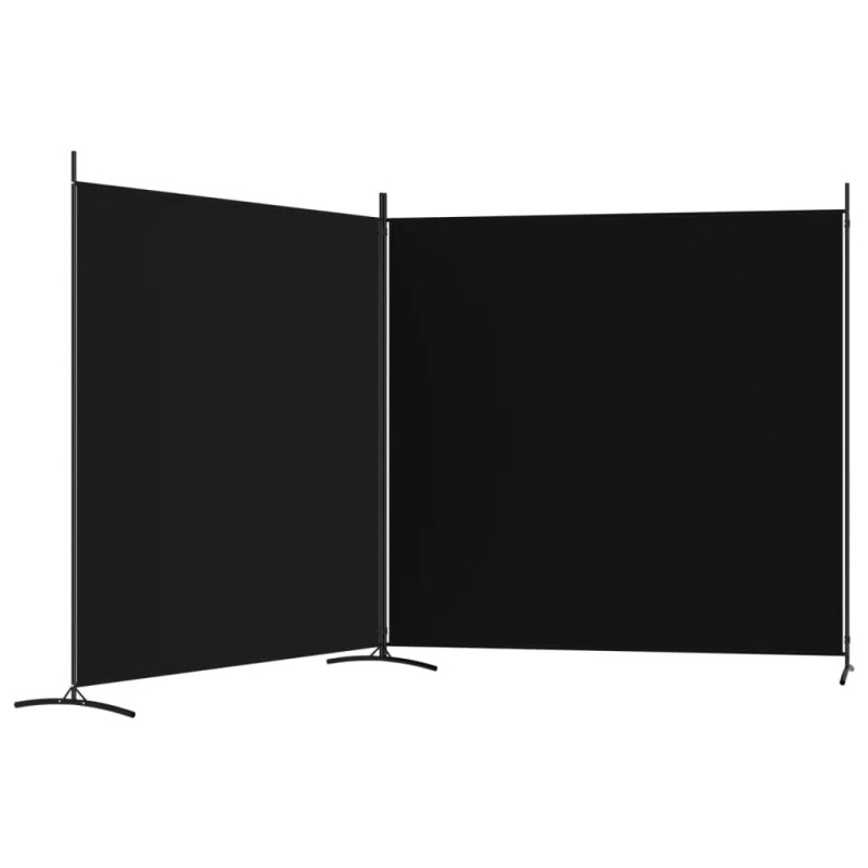 2-Panel Black Fabric Room Divider 137"x70.9" Screen & Dividercolor: Black