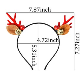 Christmas Headbands for Girls Women Deer Antlers Headband Head Band for Christmas Reindeer Antler Headband Hair Bands for Women's Hair Non Slip Deer Antler Ears Headband Christmas Hair Accessories