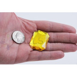 Allstarco 40x30mm Gold Topaz A02 Large Flat Back Octagon Acrylic Rhinestones Cosplay Costume Gems Plastic Jewels Embelishments DIY Crafts Gemstones - 4 Pieces