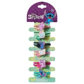 LUV HER Elastic Hair Ties for Girls - Multicolored The Stitch Themed - Durable Elastic - Pack of 6 - Ideal Hair Accessories for Ponytails & Buns