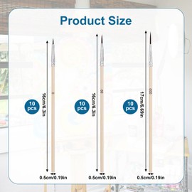 PEUTIER 30pcs Fine Detail Paint Brush, #0#00#000 Precision Miniature Detailing Paintbrushes Tiny Liner Brush for Micro Figures Models Art Oil Watercolor Acrylic Painting (Wood Color)