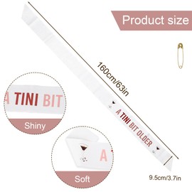 BOXOB A Tini Bit Older Birthday Sash, Espresso Martini Birthday Party Decorations Glitter Sash with Safety Pin for Women Girls Martini Themed Bar Coffee Bean Cocktail Party Supplies