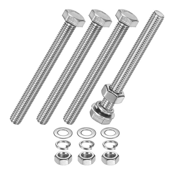 M METERXITY 4-Pack Hex Head Screw Bolt with Nuts Flat