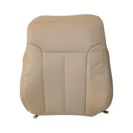 Priprilod Tan Leather Driver or Passenger Side Top Lean Back Perforated Replacement Seat Cover Compatible with Ford F250 F350 F450 F550 Lariat 2011 2012 2013 2014 2015 2016
