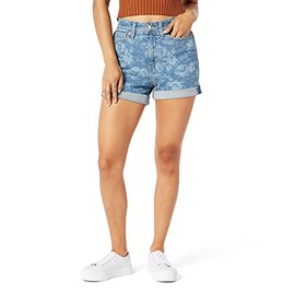 Levi Strauss Signature Gold Women's Juniors Mom Shorts, Mermaid Isle, 5
