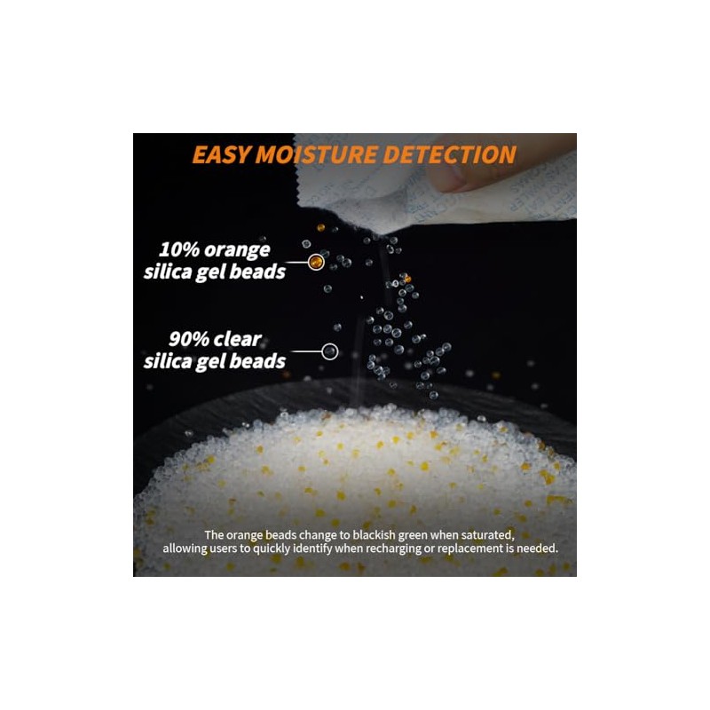TPmax 50g x 10 Packs Silica Gel Desiccant Sachets, Reusable