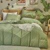 KAREVER Sage Velvet Comforter Set - King Size, 3 Pieces