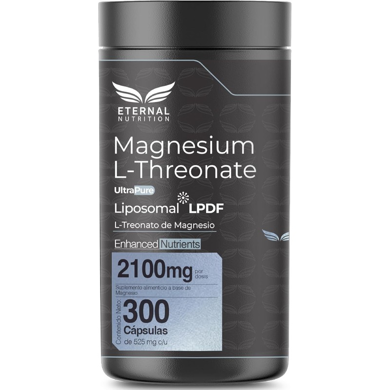 ETERNAL NUTRITION Ultra Pure L-Treonato de Magnesio Liposomal (300 Caps)
