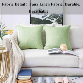Home Brilliant 12 x 20 Pillow Cover Throw Pillows for Sofa Rectangular Pillow Covers Linen Burlap Sage, 30x50 cm, Grass Green