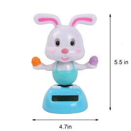 Solar Dancing Bunny Car Figure, Bobblehead Figure, Car Interior Dashboard Decoration, Car Cute Ornament, Mini Rabbit Gift for Car Home Desk Decoration