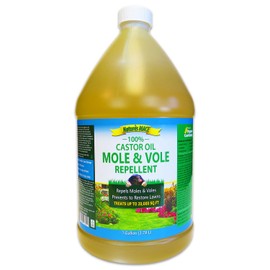 Nature's MACE Mole and Vole Mace, Mole Deterrent for Yard, 1 Gallon, 100% Pure Castor Oil, Lawns, Mole Repellent, Stop Tunneling, Mole Remover Treatment, Castor Oil Repellent, People, Pet, Plant Safe