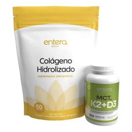 Entera Colágeno Hidrolizado | Multivitamínico K2 Y D3 Sin Sabor