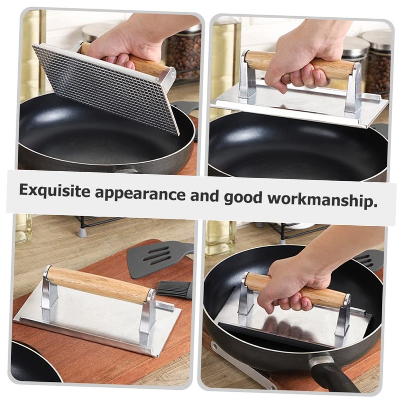 VICASKY Manual Aluminum Grill Press Portable Rectangle Burger Patty Maker