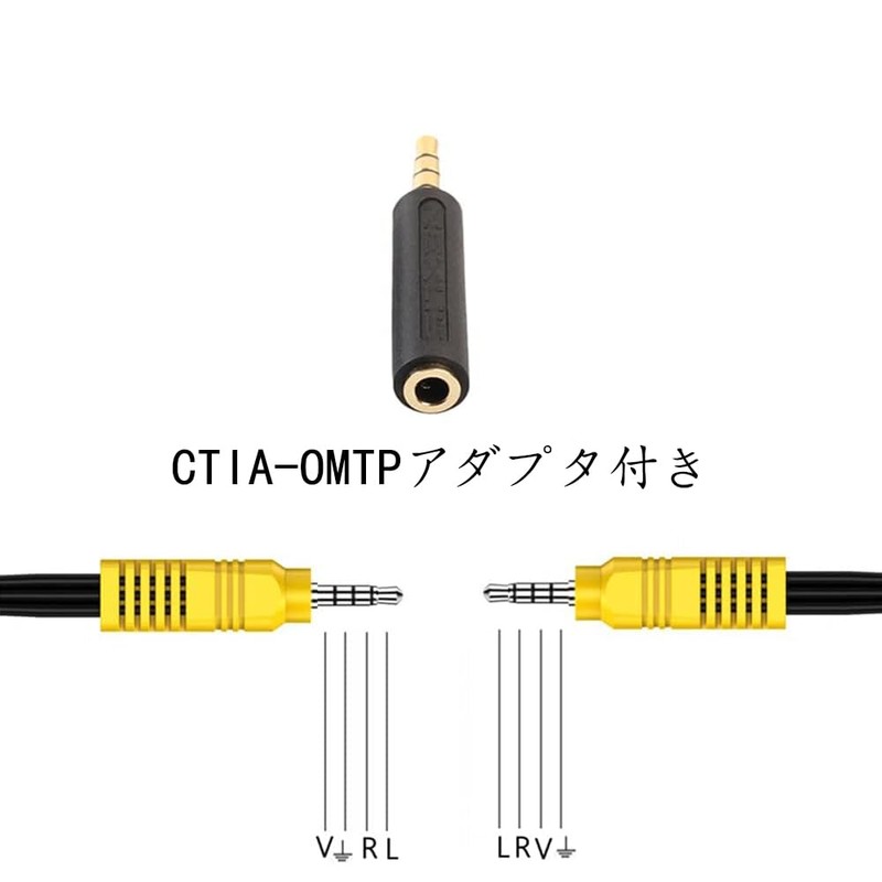 FUGSHIYI RCA Conversion Cable AV Cable 3.5mm 4 Pole Mini