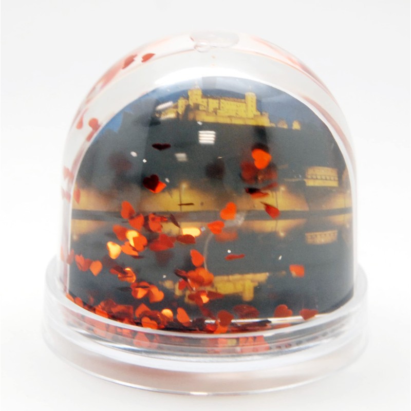 50009 Photo Snow Globe Large with Transparent Base and Hearts