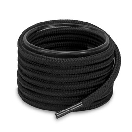 Shoemate Solid Color Round Shoe Laces for Sneakers, Boots and Athletic Shoes, Shoe Strings, Black, 79"(200cm) 4-Hei ROD-200-4