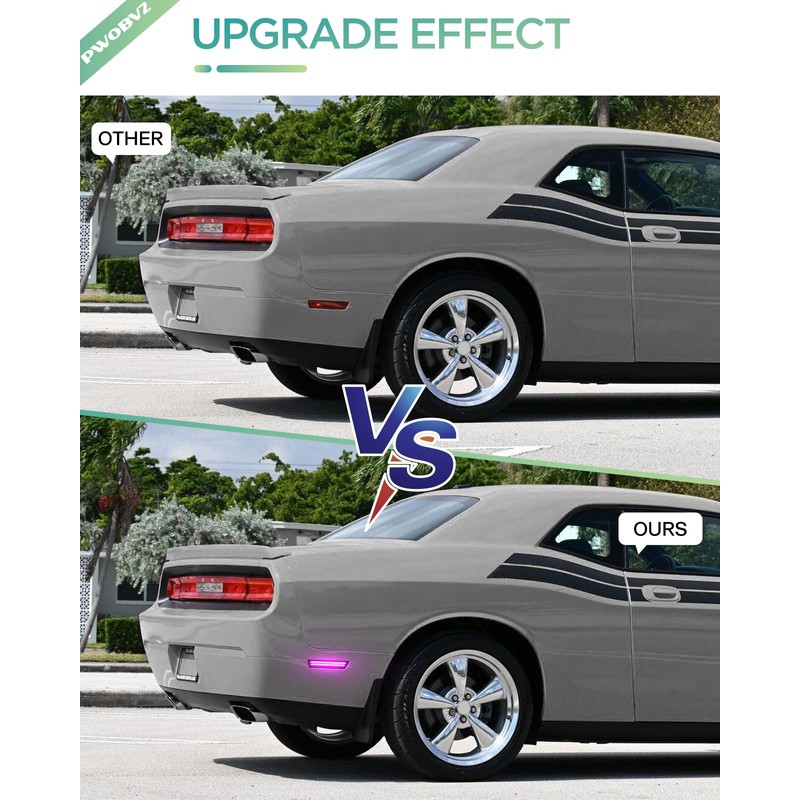 Dynamic Pink Purple LED Rear Side Marker Lights for 2011-2014
