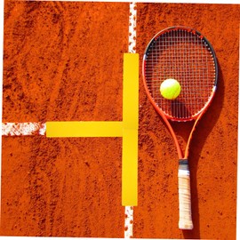 KOMBIUDA 4pcs Non-Slip Tennis Court Markers Durable TPE Line Training Signs for Sports Drills Smooth Edges for Tennis Basketball Soccer and More