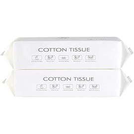 200 hojas Desechable Toalla Facial, Fibra de Algodón Limpiador Facial Desmaquillador Algodón