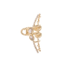 Pearl Hair Clip, Metal Hair Claw, Thic Hair, Gold Hair Accessories, Large Two Golden Seashells, Crysta Jaw Clip