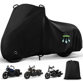 Motorcycle Cover Waterproof for Indian Scout/Scout Bobber/Scout Sixty/Sport Chief, Heavy Duty Outdoor Sun Rain Snow UV Dust All Weather Protection Motorbike Cover with Soft Cotton Lining & Lock Hole