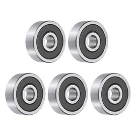 sourcing map 5pcs 638-2RS Bearing 8x28x9mm, Chrome Steel Double Rubber Seals Precision Bearing, Lubricated Deep Groove Ball Bearings, P6 (ABEC 3)