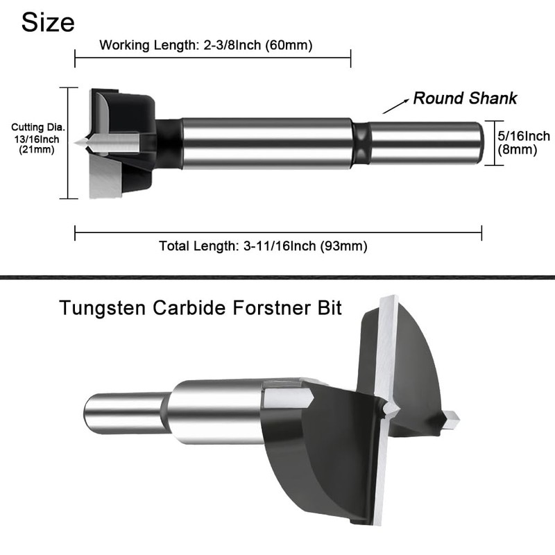 NICAVKIT 13/16 Inch Carbide Forstner Drill Bit, Carbide Tipped Bit