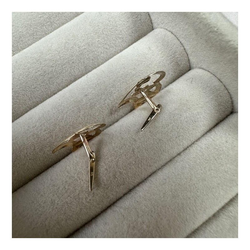 9ct Yellow Gold Mum Stud Earrings | With Andralok Clasp,