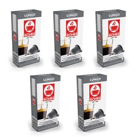 Bonini Coffee Pods, Nespresso Compatible LUNGO Coffee Pods, 5 Packs Coffee Capsules/Pods. Each Pack 10 Pods Total 50 Pods. 100% Italian coffee