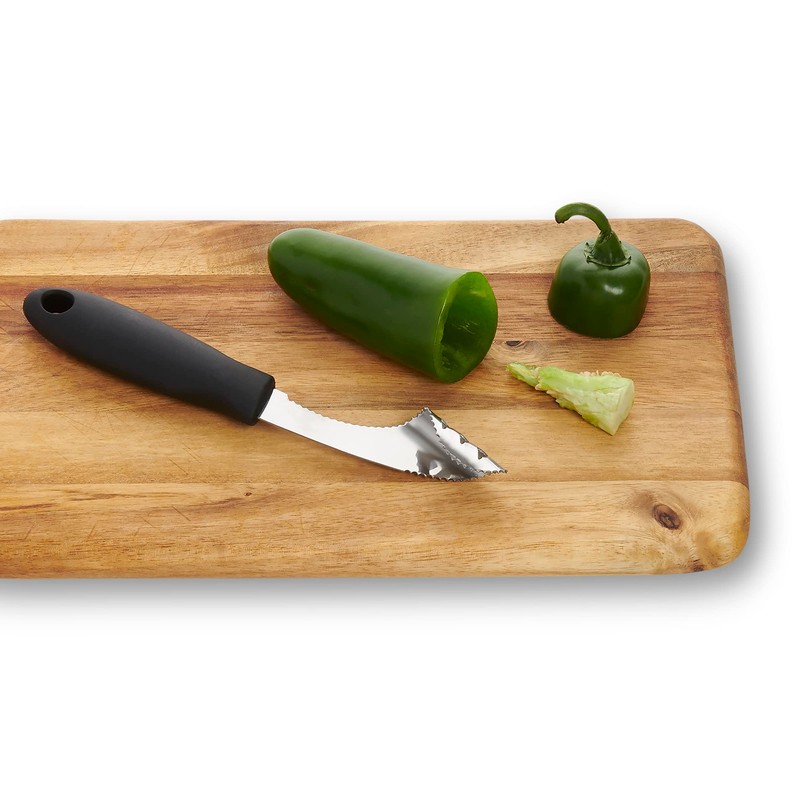 HIC Kitchen Jalapeno Pepper Corer, Stainless Steel Blade, 7-Inches x