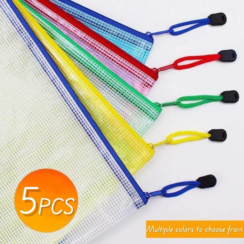 A5 10Pcs File Folder Plastic Wallets Zip Lock Bags Document