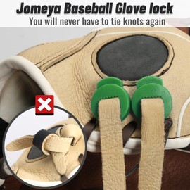 Jomeya Glove Locks, 8 Pack Baseball Glove Lace Locks, No More Knots Required, Universal Fit for Baseball and Softball Gloves (Green)