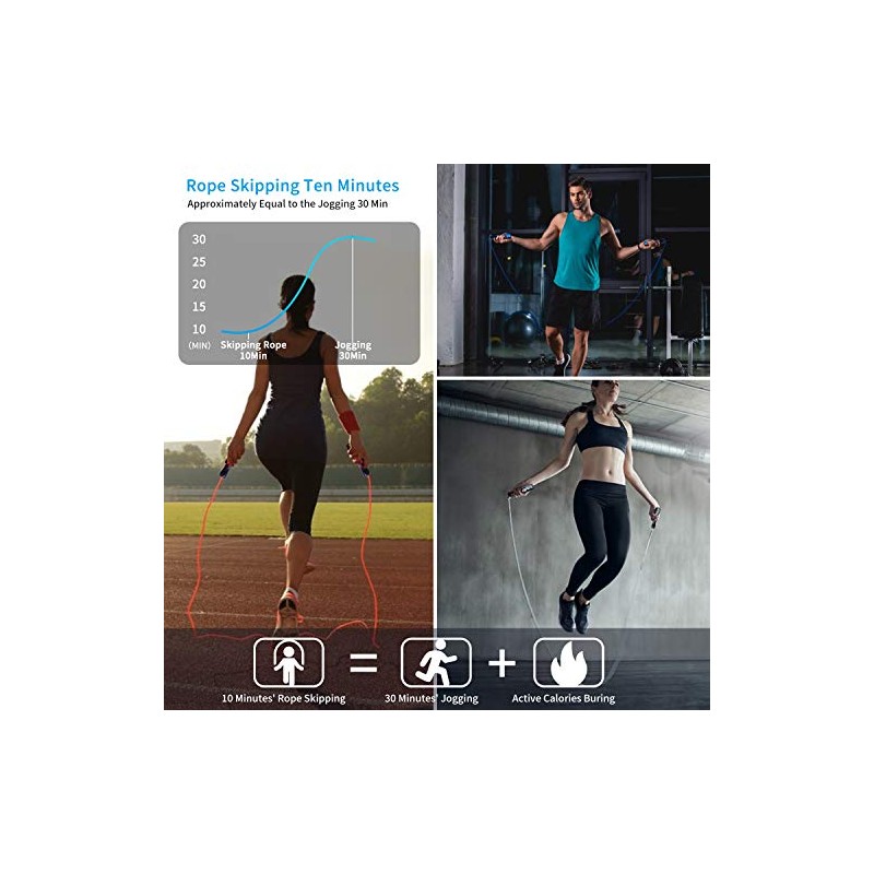 Jump rope, Professional Weighted Jump rope workout, Adjustable Tangle-Free with