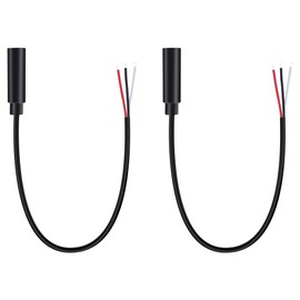 Fancasee 2-Pack 3.5mm 1/8" Female Jack to Speaker Wire Bare Wire Pigtail TRS Stereo 3.5mm Plug Connector Adapter Repair Audio Cable for Speaker Headphone Headset Earphone