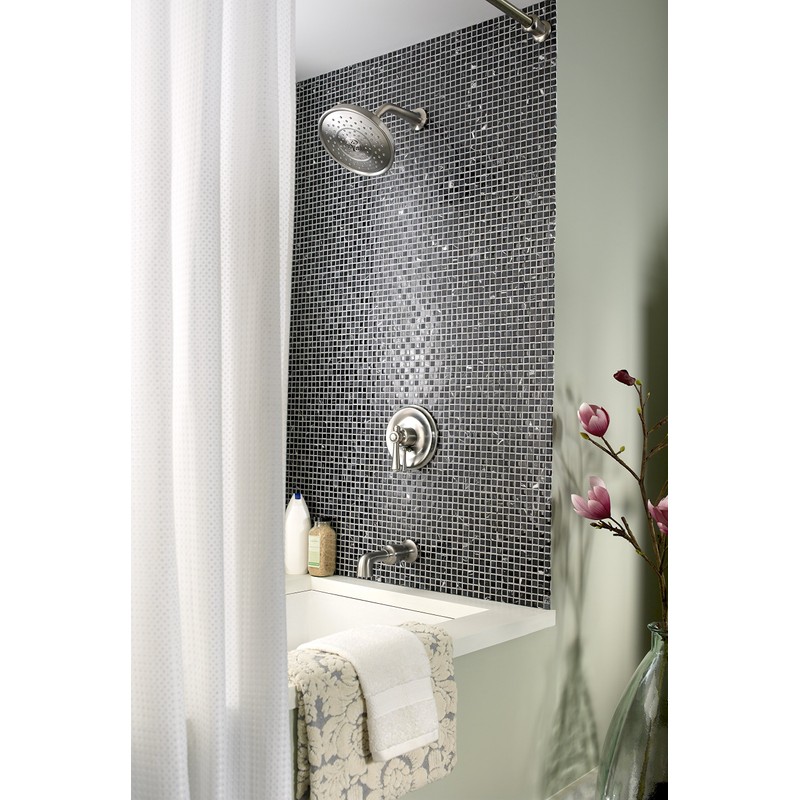 Symmons 402SH2-STN 3-Spray 7.5 in. Fixed Showerhead in Satin Nickel