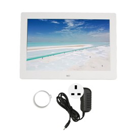 10 Inch Digital Photo Frame Multifunction WiFi IPS HD Touch Screen APP Control Thin Electronic Photo Frame 100‑240V White UK Plug