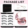 Magnetic Eyelashes, 4 Pairs Reusable Magnetic Lashes with Applicator Natural