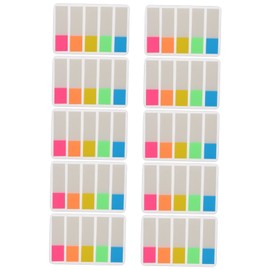 STOBOK 10 Pack Fluorescent Memo Notes Index Tabs Easy Sticky Labels for Work Study